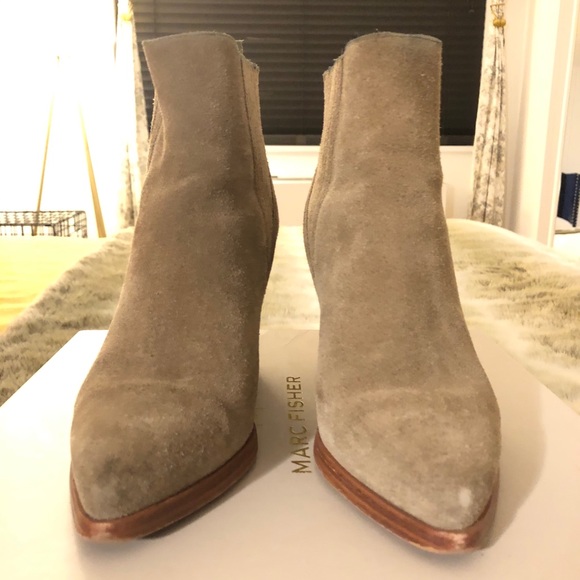 Marc Fisher Alva Bootie Taupe Suede 